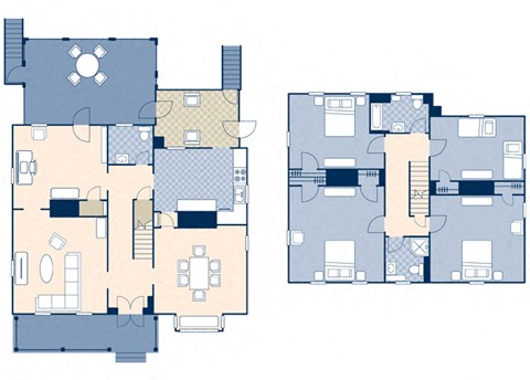 Floor plan for 4 beds, 2.5 baths, 3100 sqft